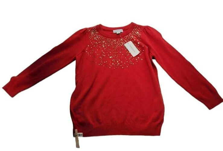 Charter Club Petite Embellished Sweater Red size PP     J088
