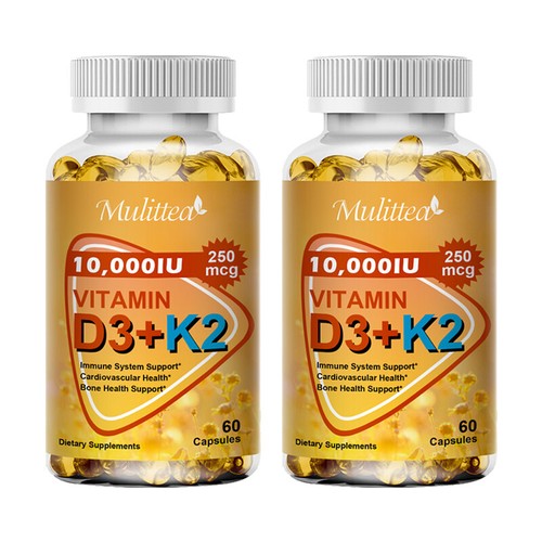 Vitamin D3 K2 Softgels Capsules Vitamin D3 10000 IU + K2 MK7,Bone Immune Support - 第 9/13 張圖片