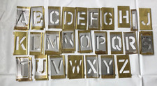 Stencil Set - Interlocking - Brass - Letters - Used - Larger Size