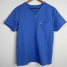FIGS Shirt Women's XS Blue Short Sleeve V Neck Nursing Medical Workwear Scrubs