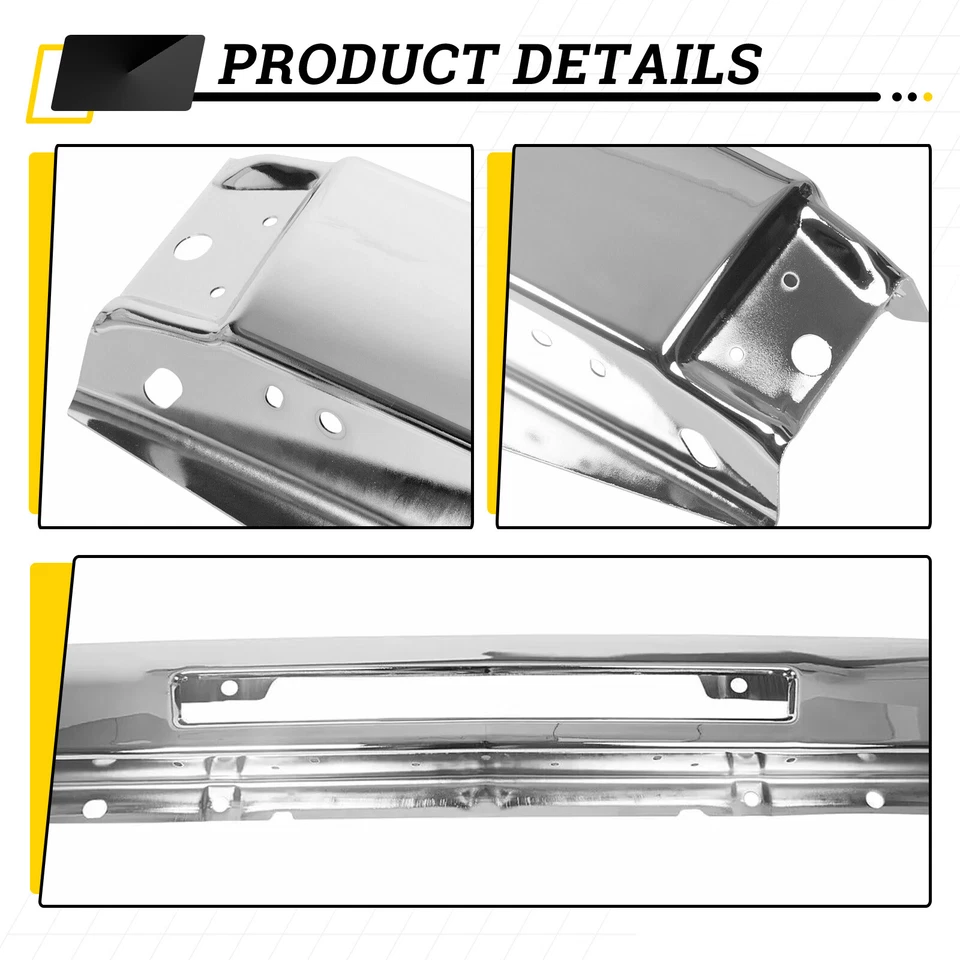 Barra frontal de impacto de parachoques de acero cromado para Chevy Silverado 1500 2007-2013 Foto 3 de 4