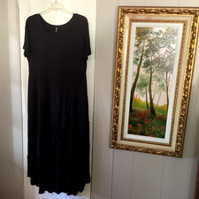 NWT Ayifu Black Hi~Lo Faux Wrap Knit Dress  Size 3XL