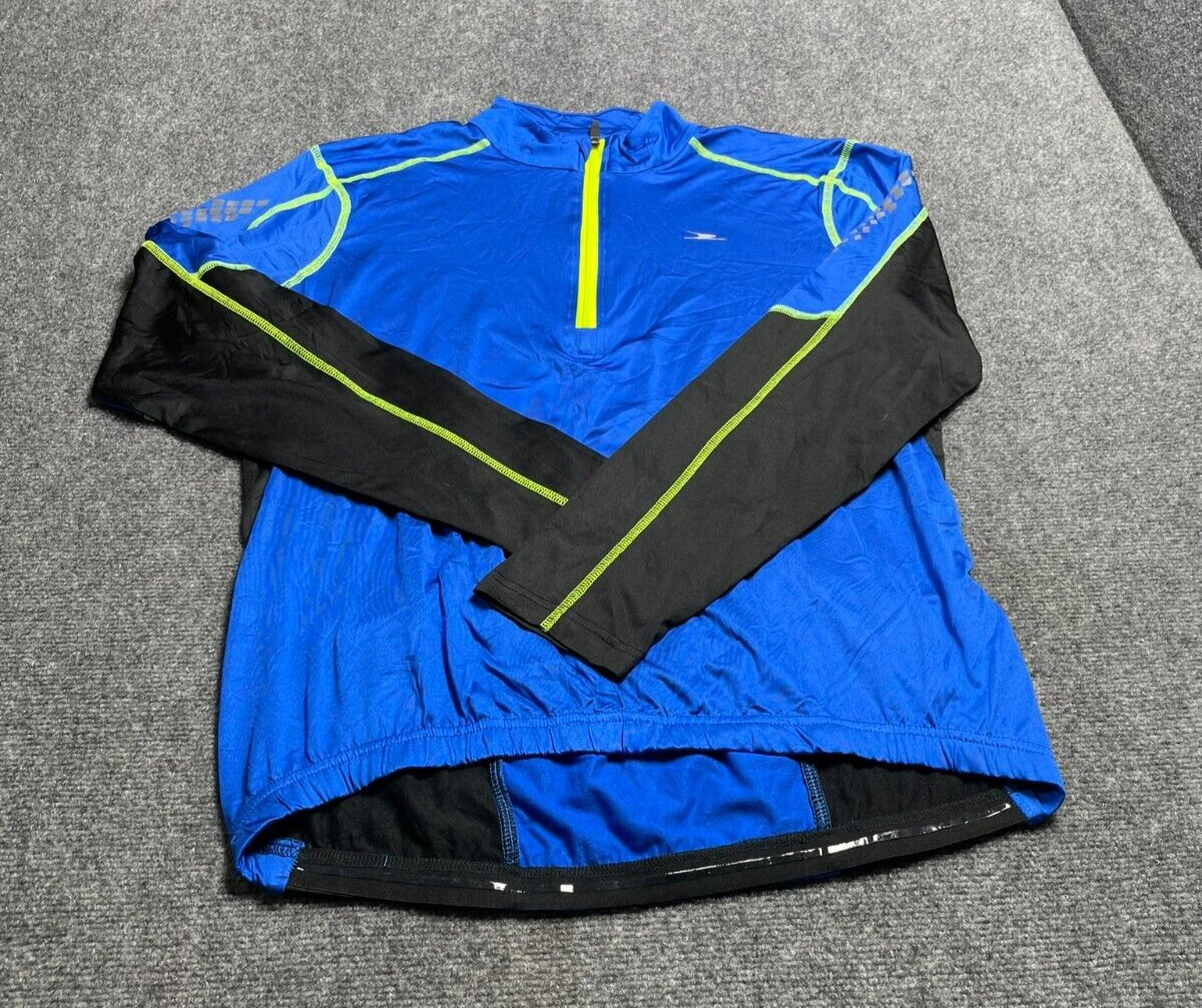 Men’s XL Blue Retro Cycling Jersey with Full Sleeves by Crane