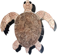 Brown Sea Turtle Pool Mosaic Tile, Made in USA - Large 1 PC - 24" .