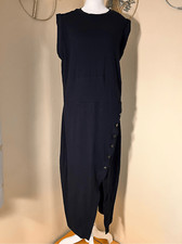 Grey State Deep Black Sleeveless Chiara Midi Dress Size 1X