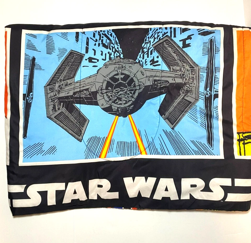Vintage 80's Star Wars Comforter Colorblock Characters Reversable - Image 4 of 4