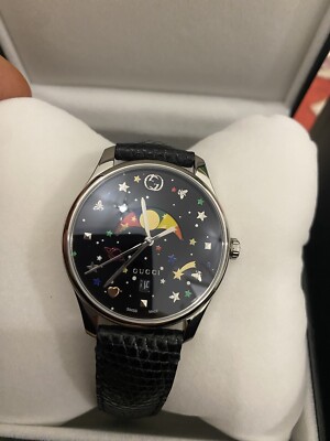 Gucci G-Timeless Black with Stars and Planet Moon Watch YA1264945, New