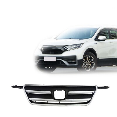 Black Front Grille w/Chrome Molding Trim Fit 05-06 Honda CR-V Japan Built New