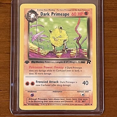 dark primeape pokemon card value Dark Primeape 43/82 Team Rocket - Uncommon Pokemon Card
