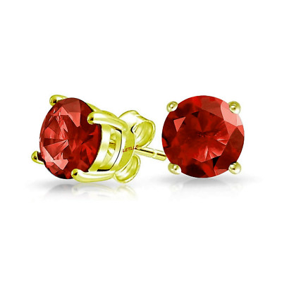 4ct CZ Stud Earrings Brilliant Cut Cubic Zirconia men women 10mm 14K gold plated