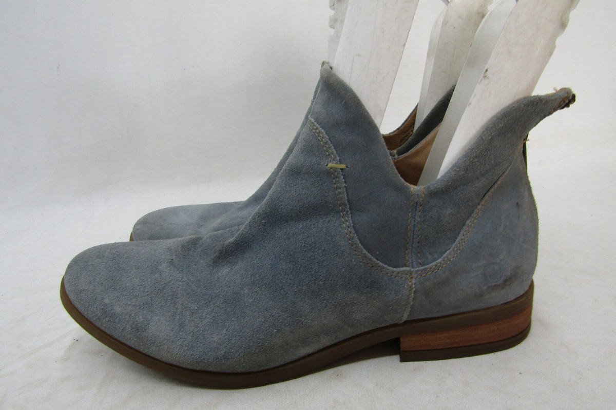 Born Size M Blue Suede Chelsea Zip Ankle Fashion Boots Bootie
