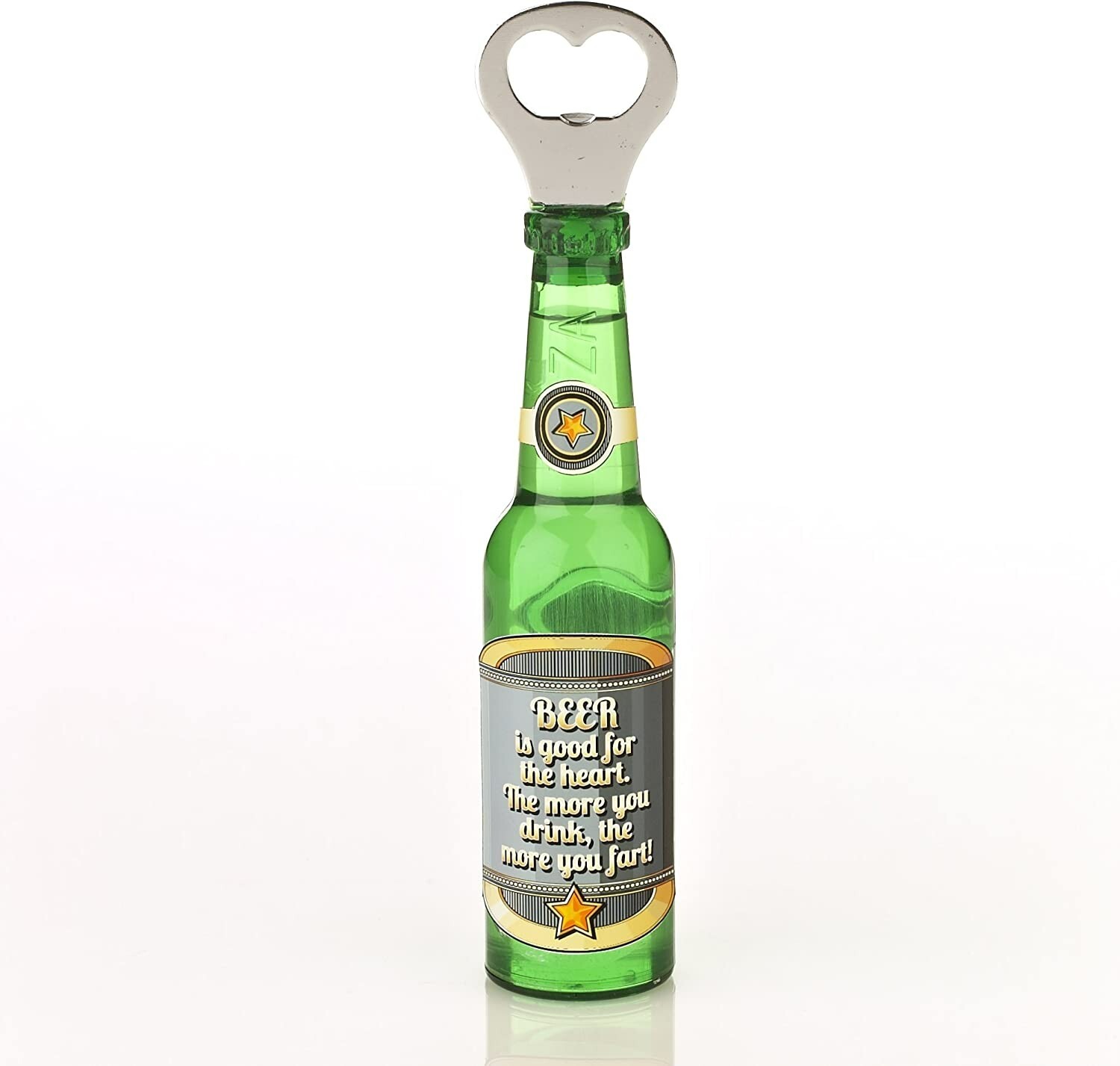 Magnetic Beer Bottle Opener - Beer Good For Heart, More Drink, More You Fart