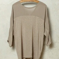 Dolan Avan Sheer Sleeve Dolman Tee Size XXS Taupe Slub Jersey Anthropologie
