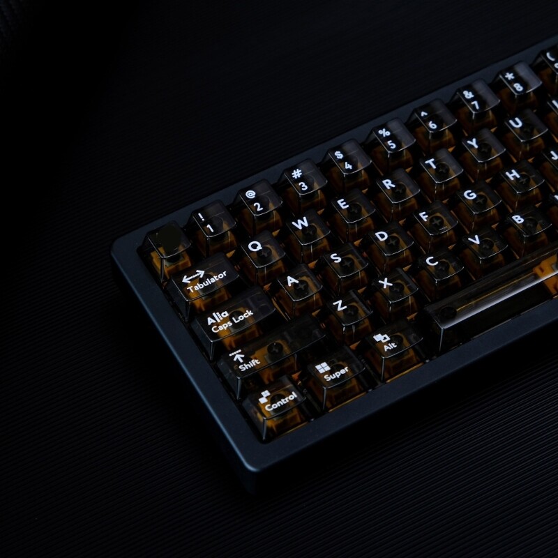 114-Key Transparent PC Keycaps for Backlit Mechanical Keyboards Original Height