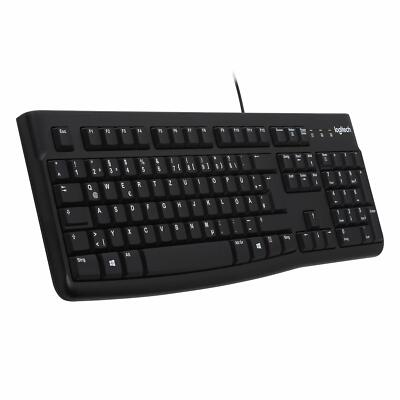 LOGITECH K120 920-002489 Tastatur Keyboard USB Kabel Deutsch QWERTZ Win schwarz