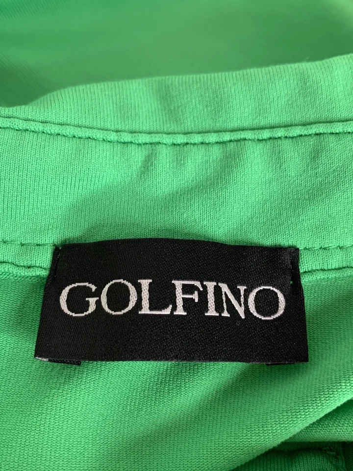 Golfino Women's Large L 12 Golf Shirt Top Collared Green Sequined Parrot - Image 4 of 4