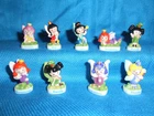 FAIRIES Fairy SPRITES Set 9 Mini Figurines FRENCH Porcelain FEVES Tiny Figures