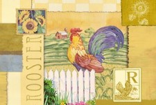 Ceramic Backsplash Tile Mural Rooster Hen Kitchen/Bathroom - Rooster Collage