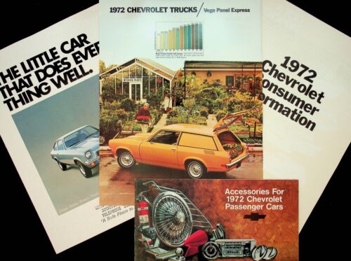 FOUR 1972 CHEVROLET VEGA SALES BROCHURES - E17-E
