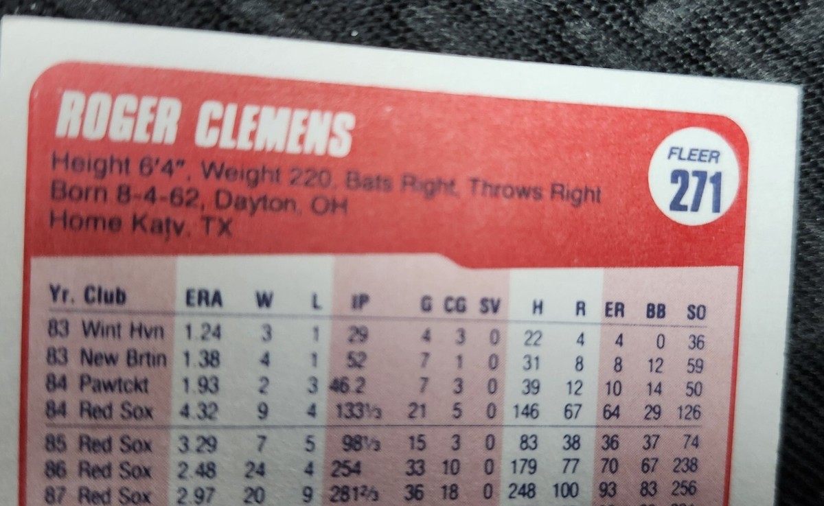 VERY RARE* Roger Clemens 1990 Fleer #271 ERROR | eBay