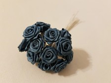 Lot of 144pcs Teal Satin Ribbon Roses Flowers 12mm 1/2" 1/2 Inch on Wire Stem