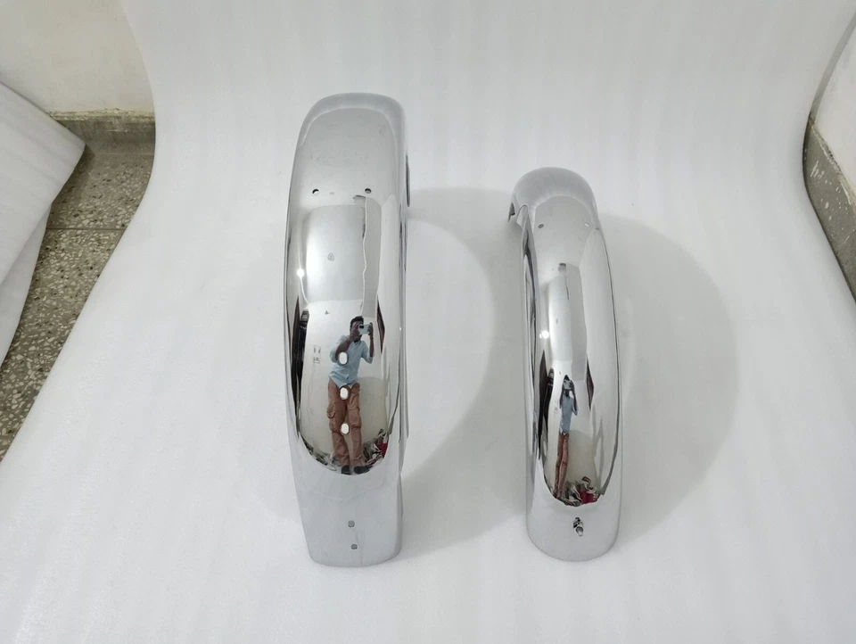 JUEGO GUARDABARROS ACERO CROMADO BSA A10 ROAD ROCKET MODELO 1956 (PRETALADRADO) |Apto para Foto 3 de 4