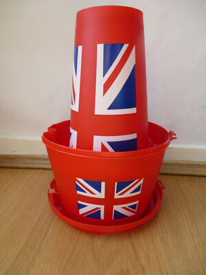 BROTDOSE & TASSE GROSSER SCHLUCK ESSEN TAGESAUSFLUG MINI PICKNICK ROT LONDON UNION FLAGGE BRITISCH