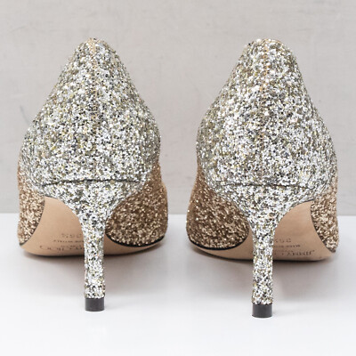 Jimmy Choo Romy 60, Size 36.5 EU (6.5 US) Rose Gold/Silver Ombre