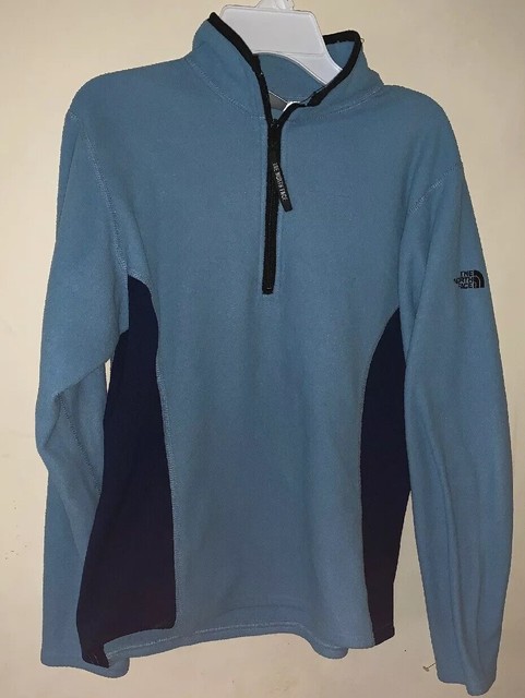 North Face Womens Fleece Jacket Vintage Blue 3/4 Zip Pullover Large Rare | eBay