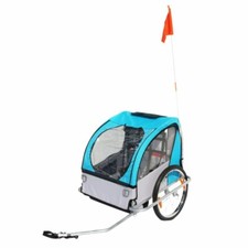 Remorque Vélo Biplace Enfant (2 Enfants de 18 Kg/ 1 bagage 9kg) 45Kg 2 Roue 20"