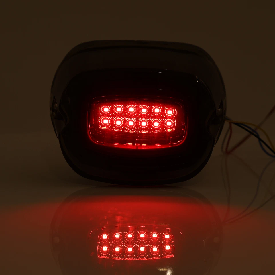 Luz trasera LED roja/negra con señal de giro de freno para Harley Dyna Sportster 883 1200 Foto 2 de 4