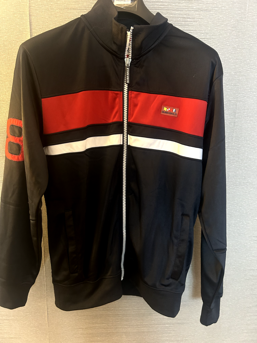 MEDIUM MENS QUBA SAILS X-SERIES SILKY TRACK TOP TYPE ZIP UP JACKET