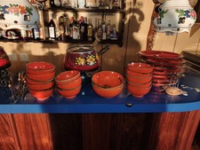 Vintage Fondue-Set 70er Jahre | Piroschka Style | Retro Rot-Orange