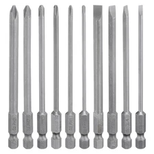 10pcs Slotted Phillips Screwdriver Bit Magnetic Flat Cross Drill Bits