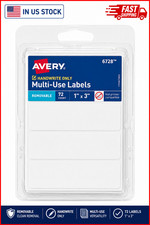 Multi-Use Removable Labels,Non-Printable,White 72 Labels Total 6728 1" x 3