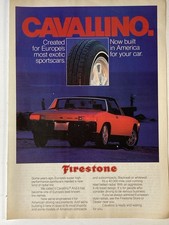 1975 Firestone Cavallino Tire Print Ad Porsche Europe's Best