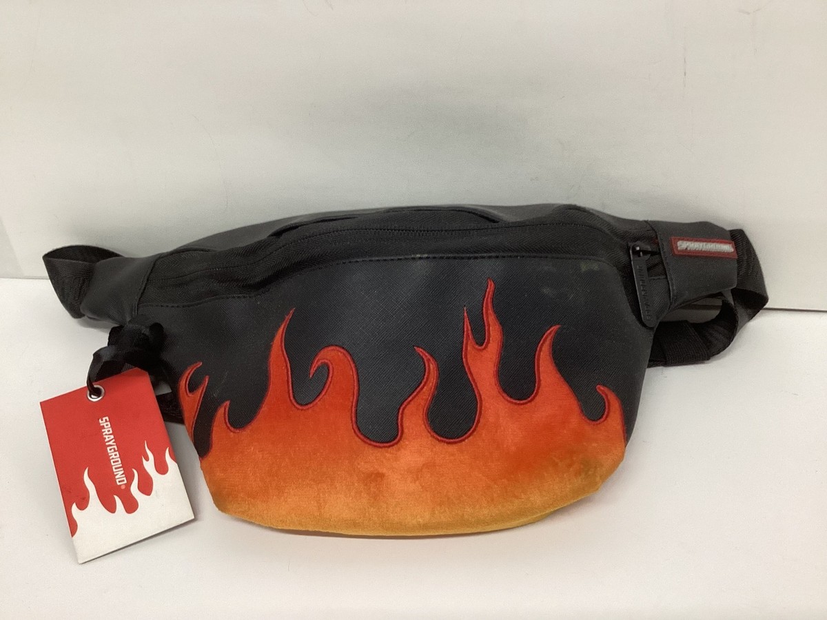 Sprayground Cream Fanny Pack Crossbody/waist Bag Flames for sale