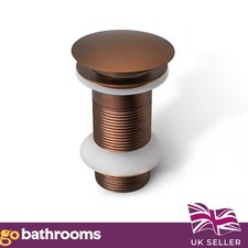 Bronze Pop Up Basin Waste Unslotted Bathroom Sink Click Clack Push Button