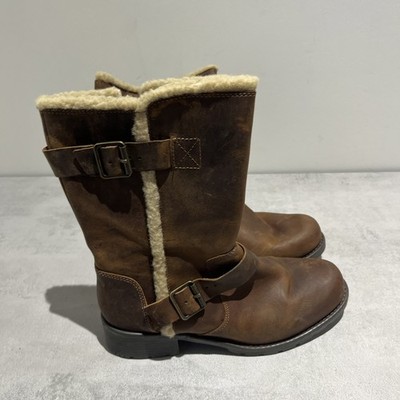 Clarks Orinoco Art halbhohe braune Bienenwachslederstiefel UK6E