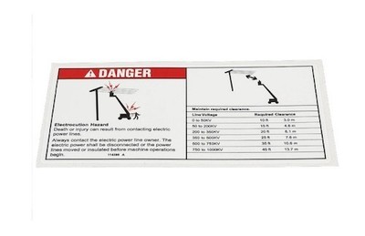 114390 / 114390GT OEM Genie DECAL DANGER ELECT HAZARD