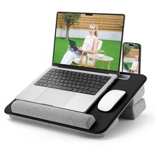 Adjustable Laptop Lap Desk, Lap Desk with Cushion, Storage Function, Cubbies ...