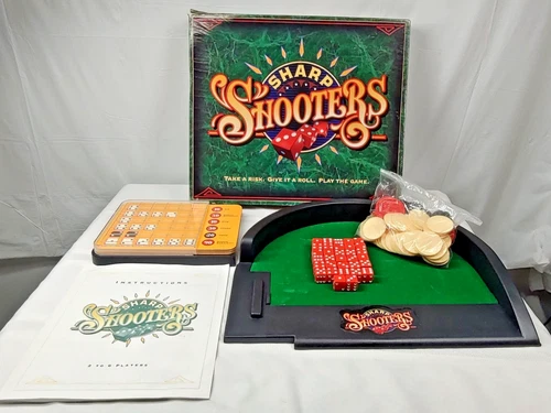 Vintage Sharp Shooters Dice Board Game 1994 Complete Milton Bradley Chips