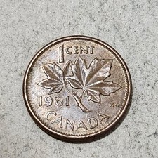 CANADA 🇨🇦 ONE (1) CENT COIN 1961 (QUEEN ELIZABETH II)