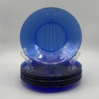 Anchor Hocking Cobalt Blue Glass 8” Salad Dessert Luncheon Plates Set Of 6