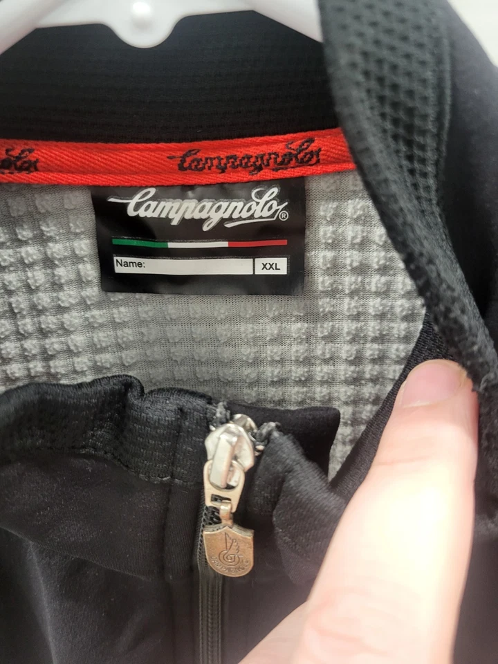 Camiseta deportiva de ciclismo Campagnolo cremallera completa negra mediana para hombre, para mujer XXL RARA Foto 4 de 4