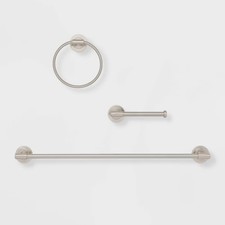 Threshold 3-Piece Brushed Nickel Bathroom Hardware Set SnapGrip Installation