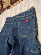 Dickies Mens Blue Carpenter Jeans Straight Leg Denim Workwear 38x32