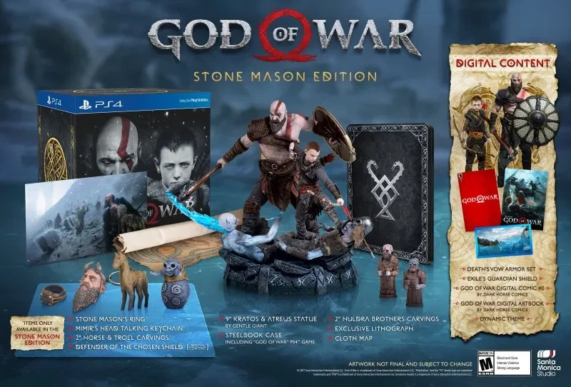 God of War: Stone Mason Edition - PS4 (selado de fábrica/novo em folha/nunca aberto) - Imagem 2 de 4