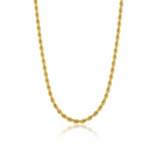 Rope Chain Necklace - 14K Yellow Gold - Solid