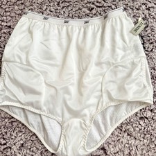 Nylon Panty Medium White Granny Sissy Briefs Lined TAIL Lundie Gusset USA Vtg